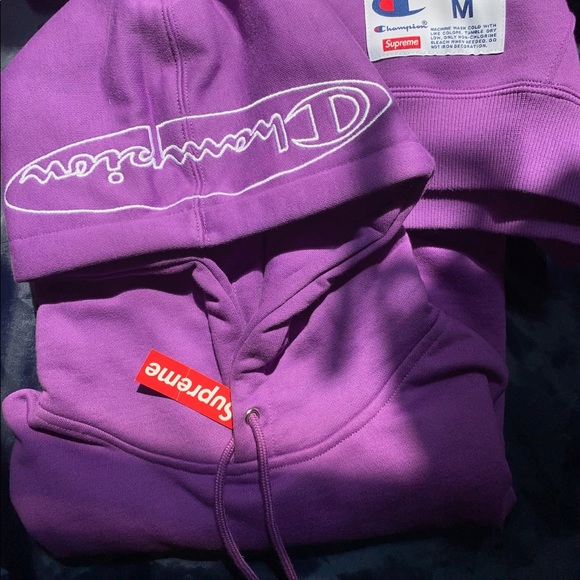 SOLD/ AUTHENTIC Supreme/Champion Hooded Sweatshirt - Picture 3 of 4